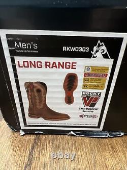 Rocky Mens Boots Long Range Composite Toe Waterproof Western Sz 11.5 New In Box