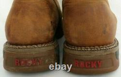 Rocky Western Roper Long Range Brown Leather Work Winter Boots Men's US 11.5M