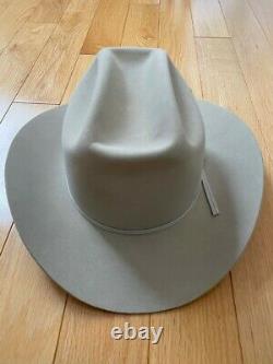 STETSON Beaver Range Cowboy Hat Beige withRed Feathers 4X Hat 58 7 1/4 NEW