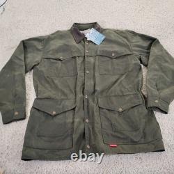 Schaefer Jacket Mens Large Green Waxed Ranch Western Work Coat Flap Range USA