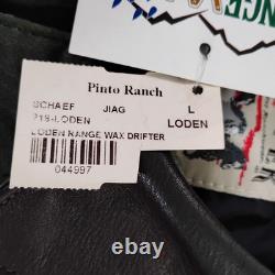 Schaefer Jacket Mens Large Green Waxed Ranch Western Work Coat Flap Range USA