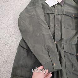 Schaefer Jacket Mens Large Green Waxed Ranch Western Work Coat Flap Range USA