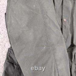 Schaefer Jacket Mens Large Green Waxed Ranch Western Work Coat Flap Range USA