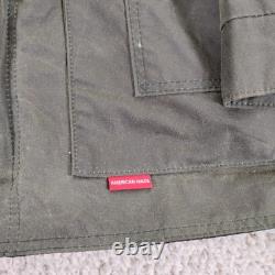 Schaefer Jacket Mens Large Green Waxed Ranch Western Work Coat Flap Range USA