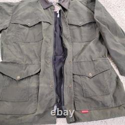 Schaefer Jacket Mens Large Green Waxed Ranch Western Work Coat Flap Range USA
