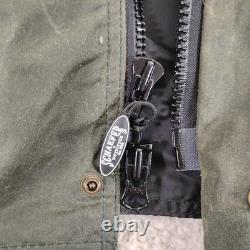 Schaefer Jacket Mens Large Green Waxed Ranch Western Work Coat Flap Range USA