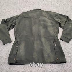 Schaefer Jacket Mens Large Green Waxed Ranch Western Work Coat Flap Range USA
