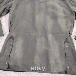 Schaefer Jacket Mens Large Green Waxed Ranch Western Work Coat Flap Range USA