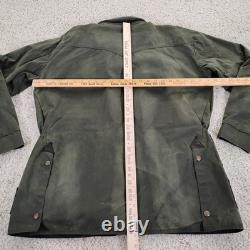 Schaefer Jacket Mens Large Green Waxed Ranch Western Work Coat Flap Range USA