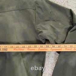 Schaefer Jacket Mens Large Green Waxed Ranch Western Work Coat Flap Range USA