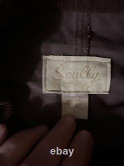 Scully Range Wear Mens L Long Canvas Duster Coat Corduroy Collar Cuffs Brown