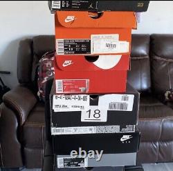 Six pairs of Nikes size range from 7 to 8.5