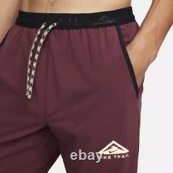 Size 2XLT- Nike Men's Trail Dawn Range Dri-FIT Track Pants, Night Maroon/Black