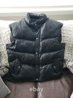 Smart Range Leather Black Jacket Coat Vest Puffy Style Flawless 100% Leather