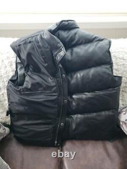 Smart Range Leather Black Jacket Coat Vest Puffy Style Flawless 100% Leather