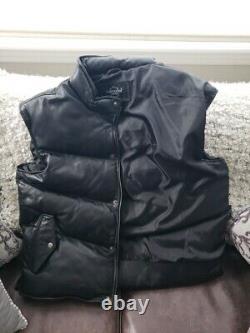 Smart Range Leather Black Jacket Coat Vest Puffy Style Flawless 100% Leather