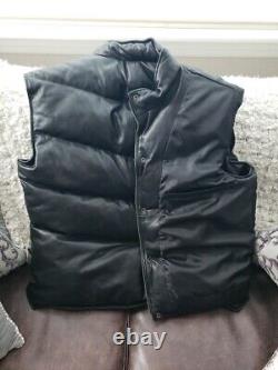 Smart Range Leather Black Jacket Coat Vest Puffy Style Flawless 100% Leather