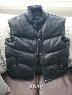 Smart Range Leather Black Jacket Coat Vest Puffy Style Flawless 100% Leather