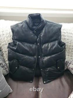 Smart Range Leather Black Jacket Coat Vest Puffy Style Flawless 100% Leather