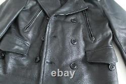 Smart Range London Black Double Rider Biker Motorcycle Jacket Shearling Collar M