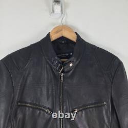 Smart Range London mens soft leather biker jacket size M black zip 107520