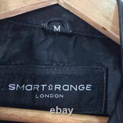 Smart Range London mens soft leather biker jacket size M black zip 107520