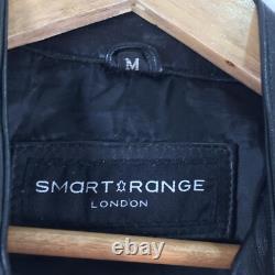 Smart Range London mens soft leather biker jacket size M black zip 107520