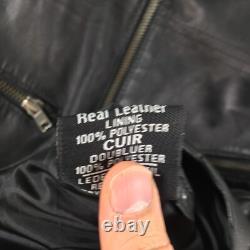 Smart Range London mens soft leather biker jacket size M black zip 107520