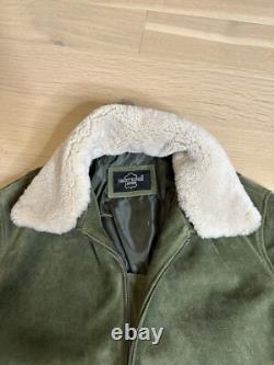 Smart Range Suede Bomber Jacket Mens Size L With Removable Sheerling Collar