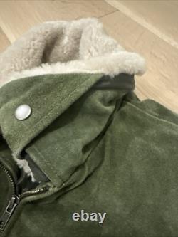 Smart Range Suede Bomber Jacket Mens Size L With Removable Sheerling Collar