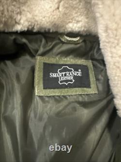 Smart Range Suede Bomber Jacket Mens Size L With Removable Sheerling Collar