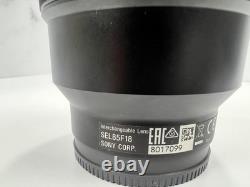 Sony FE 85mm F1.8 Lens SEL85F18 E-Mount Full Frame Portrait Telephoto Auto & Man