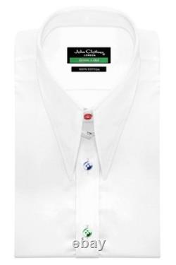 Spear Dagger Tab Collar Men's Luxury White Shirt Vintage 1930's Goodfellas Style