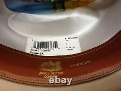 Stetson Cowboy Hat 6X Beaver Fur Silverbelly RANGE With Free Hat Brush+