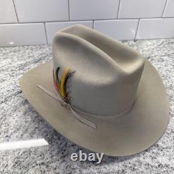 Stetson Sheriff Range 5x Beaver Cowboy Hat Silver Belly Brim Size 6 3/4