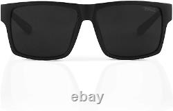 TOROE Classic RANGE CAT4 Black Tint Polarized TR90 Unbreakable Sunglasses Matte