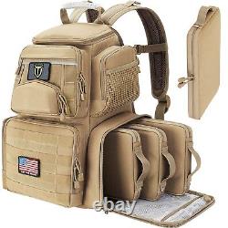 Tactical Range Backpack with Removable Divider, Handgun Backpack with 4 Pisto