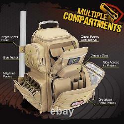 Tactical Range Backpack with Removable Divider, Handgun Backpack with 4 Pisto