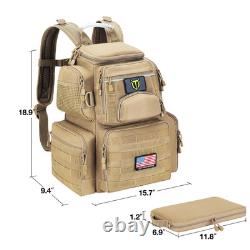 Tactical Range Backpack with Removable Divider, Handgun Backpack with 4 Pisto