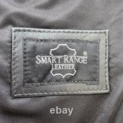 Techno Moto Smart Range Leather Puffer Jacket Men's L/XL Black Hooded Quilted