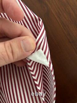 The Armoury Handmade in Italy Mens Dress Shirt, Red Stripe, 17/43, $375 NEW