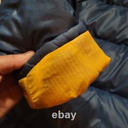 The North Face Brooks Range Parka Down Jacket Mens M Blue Vintage Brown Tag