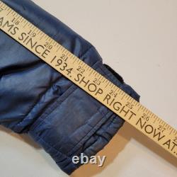 The North Face Brooks Range Parka Down Jacket Mens M Blue Vintage Brown Tag