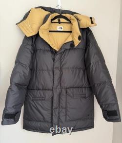 The North Face Men L 77 Brooks Range 600 Down Fill Parka Coat Black Tan Jacket