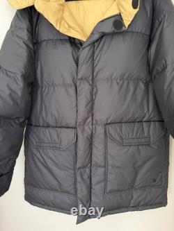 The North Face Men L 77 Brooks Range 600 Down Fill Parka Coat Black Tan Jacket
