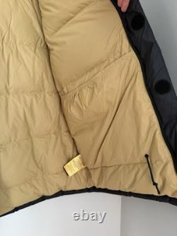 The North Face Men L 77 Brooks Range 600 Down Fill Parka Coat Black Tan Jacket