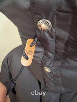 The North Face Men L 77 Brooks Range 600 Down Fill Parka Coat Black Tan Jacket