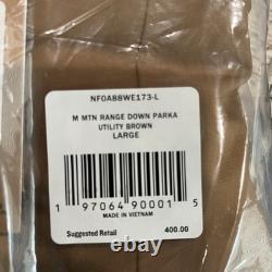 The North Face Mountain Range Down Parka 600 Men's Sz L Utility Brown NWT $400