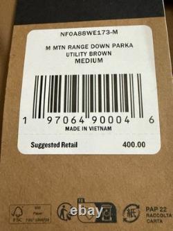 The North Face Mountain Range Down Parka Coat Tan Brown Men's Size Medium