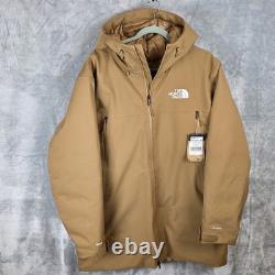 The North Face Mountain Range Down Parka Utility Brown Mens Large 600 Dry Vent